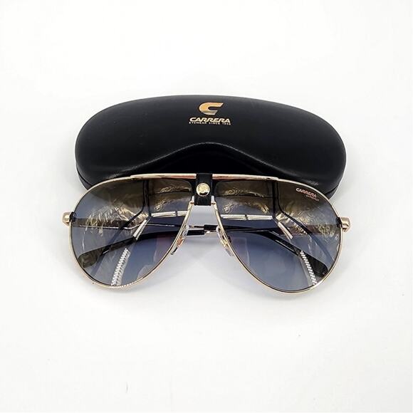 Carrera Gray Mirrored Gold Frame Aviator Sunglasses - Picture 2 of 10